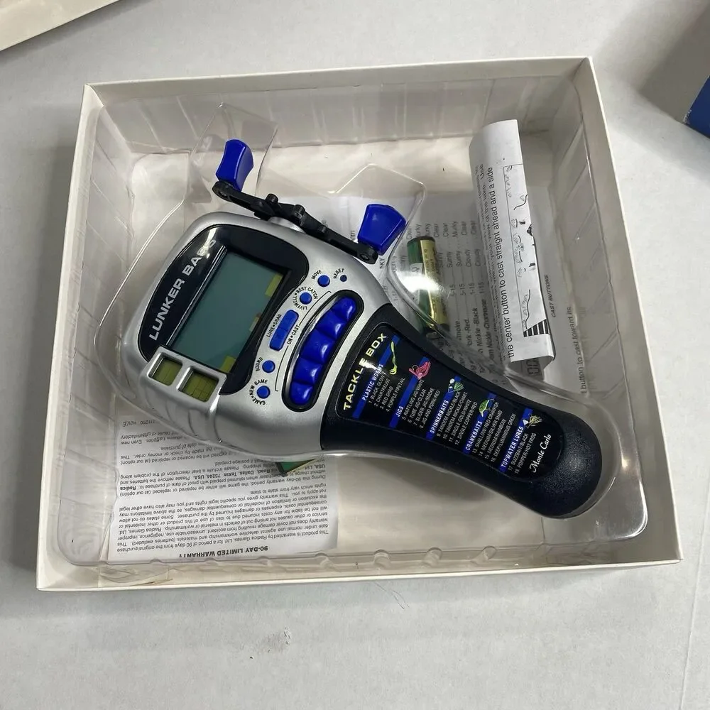Radica Lunker Bass Electronic Handheld Fishing Game 1997 Complete